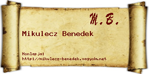 Mikulecz Benedek névjegykártya