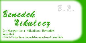 benedek mikulecz business card